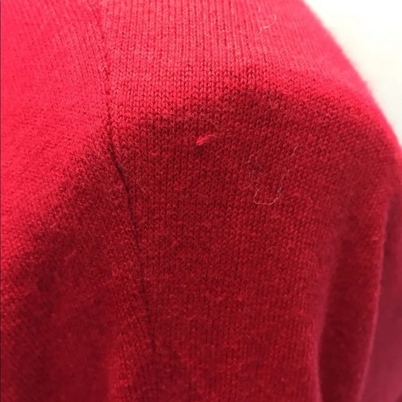 Anne Klein Red Cardigan Sweater Gold Buttons S Long Sleeve Fitted Cotton Blend - Picture 11 of 12